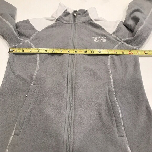 Mountain Hardwear Fleece Jacket Sz XS Full Zip Long Sleeve Pockets Gray White Mi - Picture 4 of 11